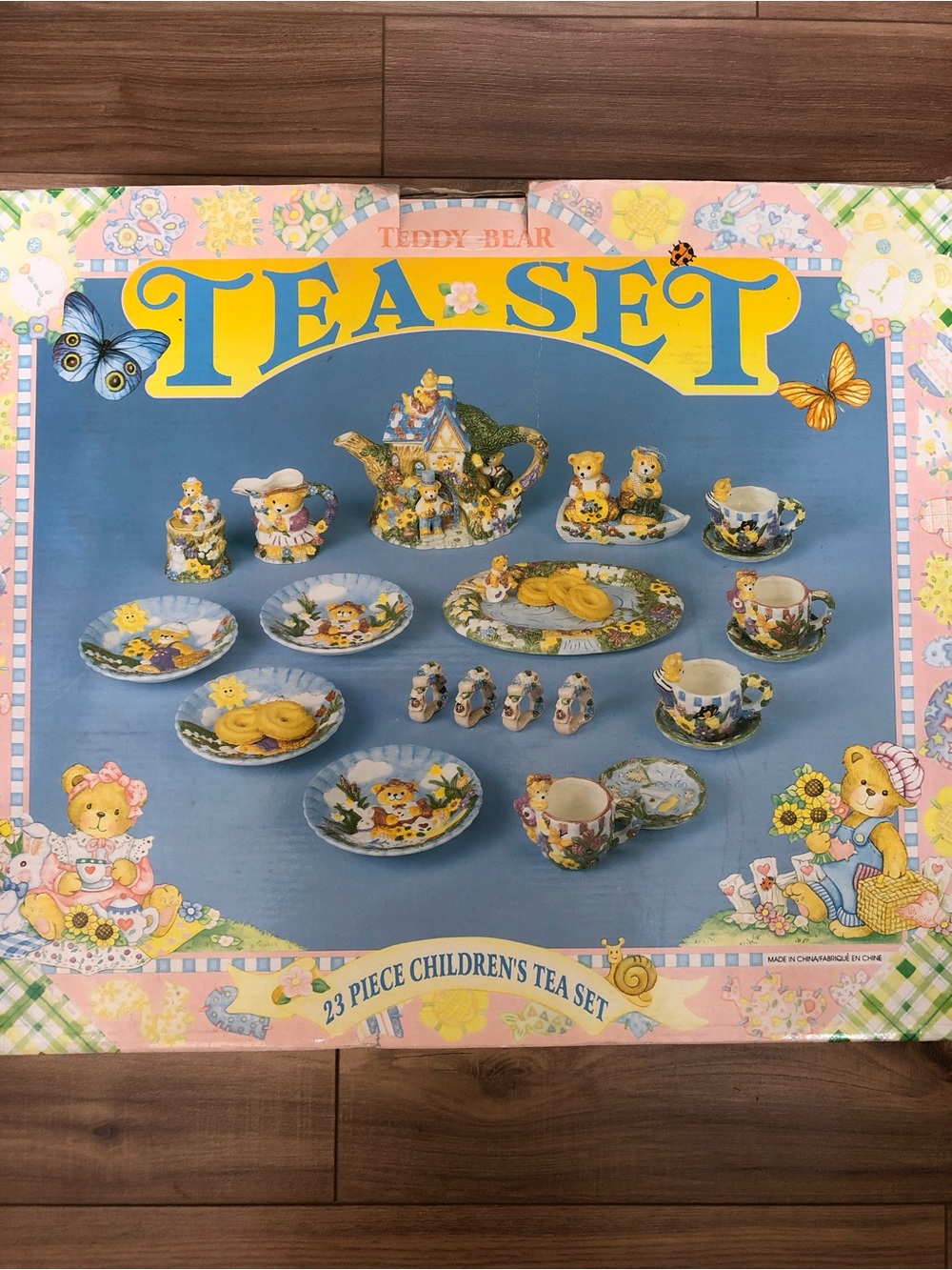 Teddy Bear Tea Set - Yellow & Blue Kids Tea Set
